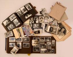 Fényképek ömlesztve, több hagyatékból, közel ezer fotó, kevés képeslappal, 6 fotóalbummal