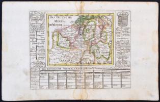 cca 1700 Johann Hofmann: Hollandia és tartományai 2 db színezett rézmetszet. Megjelent: Atlas Curieux oder neuer und Compendieuser Atlas. (Augsburg, 1700?). Méret: 29x20 cm / cca 1700 Map of  Nerherlands 2 Colored etcings 31x20 cm