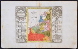 cca 1700 Johann Hofmann: Hollandia és tartományai 2 db színezett rézmetszet. Megjelent: Atlas Curieu...