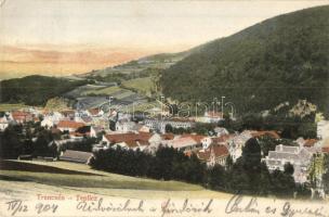 Trencsén, Trencin; Látkép, templom, Hermann Seibt kiadása / general view (Rb)