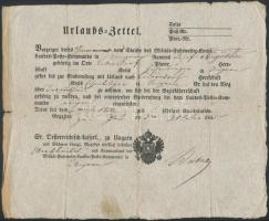 1855 Leszerelt katona úti cédulája / Urlaubszettel (passport)  of disarmed soldier