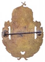 ~1915. "Középcímer" aranyozott, zománcozott Cu jelvény vízszintes tűvel (30x42mm) T:2 enyh...