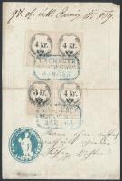 1868 Magyar Királyság által kiállított igazolási jegy, rajta Vas megye németújvári járásának bélyegz...