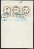 1868 Magyar Királyság által kiállított igazolási jegy, rajta Vas megye németújvári járásának bélyegz...