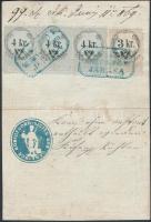 1868 Magyar Királyság által kiállított igazolási jegy, rajta Vas megye németújvári járásának bélyegz...