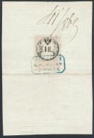 1868 Magyar Királyság által kiállított igazolási jegy, rajta Vas megye németújvári járásának bélyegz...