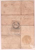 1862 Magyar Királyság által kiállított igazolási jegy, rajta Vas megye alispáni hivatalának bélyegző...