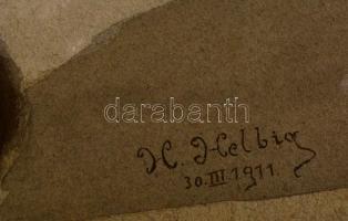 Henri Helbig (?-?): Zerge 1911. Vegyes technika, papír, jelzett, 30×25 cm