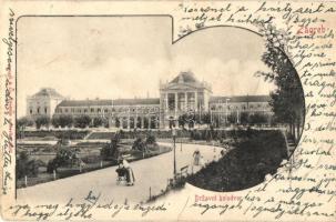 Zagreb, Drzavni kolodvor, Stengel & Co. / railway station, floral, Art Nouveau (b)