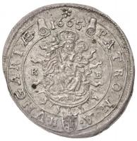 1665K-B 15kr Ag "I. Lipót" (6,02g) T:2 hajlott lemez / Hungary 1665K-B 15 Kreuzer Ag "...