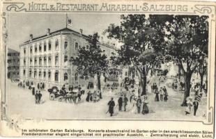 Salzburg, Hotel & Restaurant Mirabell, Garten / hotel, garden, Art Nouveau folding card