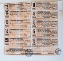 Budapest 1923. "Magyar Városi Bank Részvénytársaság" 25 részvénye egyben, egyenként 400K-r...