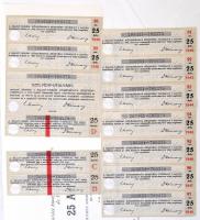 Budapest 1935. "Salgó-Tarjáni Kőszénbánya Részvény-társulat" 25 részvénye egyben, összesen...