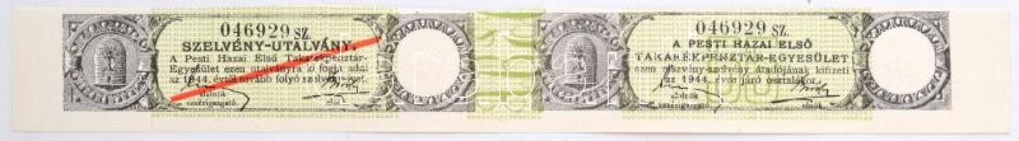 Budapest 1923. "Pesti Hazai Első Takarékpénztár-Egyesület" névre szóló részvénye 6000K-ról...