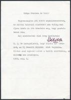 1983 Gobbi Hilda színésznő aláírt levele