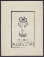 Schorr Tibor (?-?):Erotikus ex libris, Dr. Lustig István. Klisé, papír, jelzett a klisén, 5,5×4 cm