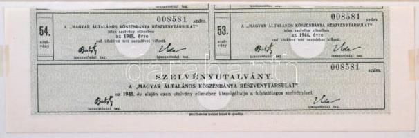 Budapest 1926. "Magyar Általános Kőszénbánya Részvénytársulat" részvénye 200P-ről, belerag...