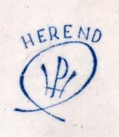 Herend jelzésű váza és tálka, kézzel festett, jelzett, hibátlan, m:14 cm, d:10 cm