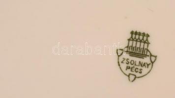 Zsolnay retró süteményes tányérok, kopott, jelzett, d:18 cm