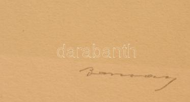 Barcsay Jenő (1900-1988): Cím nélkül.. Rézkarc, papír, jelzett, sorszámozott 12/15. 31x46 cm