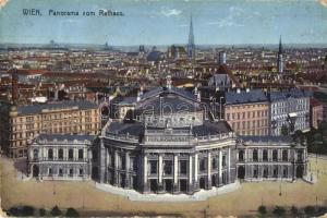 Vienna, Wien; Panorama vom Rathaus / view from town hall (kopott sarkak / worn corners)