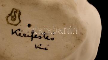 Drasche kislány a babájává, kézzel festett, jelzett, hibátlan, m:7 cm