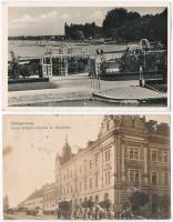 13 db régi, főleg magyar képeslap vegyes minőségben; Brassó, Zalaegerszeg, Siófok, Horthy István, üd...