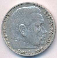Német 3. Birodalom 1937D 5M Ag "Hindenburg" T:2,2- ph.
German Third Reich 1937D 5 Marks A...