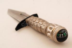 Vadászkés, beépített iránytűvel, külön fenőkővel, h: 35 cm