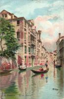 Venice, Venezia; Rio del Pestrin, litho s: Menegazzi