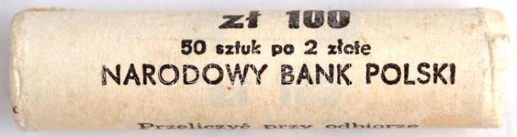 Lengyelország 1990. 2Zl Al (50x) eredeti rolniban T:1 Poland 1990. 2 Zlote Al (50x) in original bankroll C:UNC