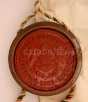 1912 A budapesti József Műegyetem mérnöki oklevele, függőpecséttel, kissé hiányos tokban