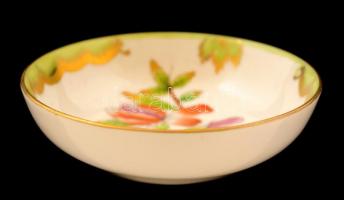 Herendi Viktória mintás tálka, kézzel festett, jelzett, hibátlan, d: 8 cm