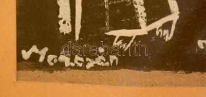 Marosán jelzéssel: Nyitott ablak. Vegyes technika, papír, üvegezett keretben, 21×11 cm