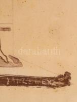 Olvashatatlan jelzéssel: Színpadi jelenet. Litográfia, papír, foltos, üvegezett keretben, 34×44 cm