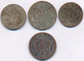 Ausztria 1851A 1/4kr Cu + 1/2kr Cu + 1859A 5/10kr Cu + 1kr Cu T:2,2- patina
Austria 1851A 1/4 Kreuz...