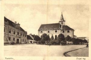 Varasd, Warasdin, Varazdin; Zupni trg; templom tér / square,  church (EK)