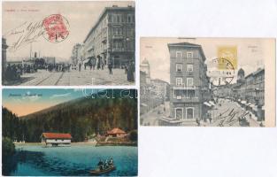 23 db RÉGI történelmi magyar városképes lap több TCV lappal, vegyes minőség / 23 pre-1945 historical Hungarian town-view postcards with TCV cards, mixed quality