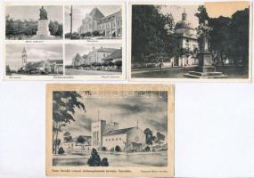 4 db RÉGI magyar városképes lap; Szeged, Tiszaalpár, Törökszentmiklós, Gödöllő / 4 pre-1945 Hungarian town-view postcards