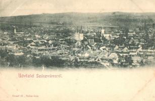 Szászváros, Broos, Orastie; Látkép, kiadja Graef H. / general view