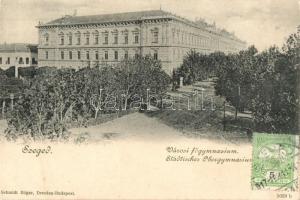 Szeged, Városi főgimnázium, kiadja Schmidt Edgar, TCV card (vágott / cut)