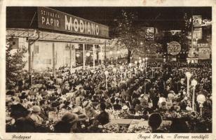 Budapest XIV. Angol park, Terasz vendéglő, Modiano szivarka reklám (EB)