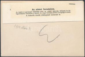 1914 Az Ulsteri ír forradalom. Az Est sajtófotója. hozzátűzött felirattal / Irish ulster revolution....