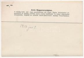1913 Árvíz Tiszaújlakon. Az Est sajtófotója. hozzátűzött felirattal 17x11 cm