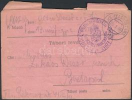 Tábori posta levé &quot;M.K. SZÉKESFEHÉRVÁRI 17.ik NÉPFÖLKELŐ GYALOG EZRED 1ső ZÁSZLÓALJ PARANCSNOKSÁG&quot; + &quot;FP 313&quot;, Austria-Hungary Field cover &quot;M.K. SZÉKESFEHÉRVÁRI 17.ik NÉPFÖLKELŐ GYALOG EZRED 1ső ZÁSZLÓALJ PARANCSNOKSÁG&quot; + &quot;FP 313&quot;