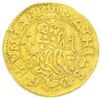 1458-1490K-P Aranyforint Au Mátyás (3,45g) T:2,2- kissé hajlott lemez / Hungary 1458-1490K-P Forint Au Matthias (3,45g) C:XF,VF slightly bent Huszár: 688., Unger I.: 546.a