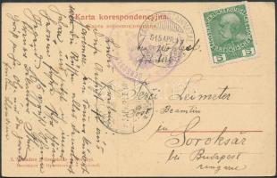 Austria-Hungary Field postcard &quot;CENSURKOMM...&quot; + &quot;TP 351&quot;, 5h tábori posta képeslapon &quot;CENSURKOMM...&quot; + &quot;TP 351&quot;