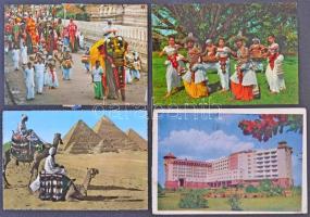 150 db afrikai és ázsiai képeslap az 1960-1970-es évekből, nagy részük postán futott, színes, változatos anyag