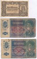 1914-1923. 6db-os vegyes magyar korona bankjegy tétel, közte 1914. 2K "C" sorszámjel T:III...