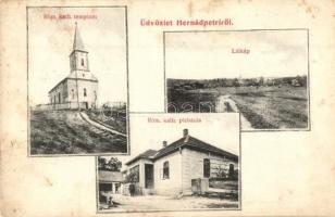 Hernádpetri; látkép, római katolikus templom és plébánia (fl)